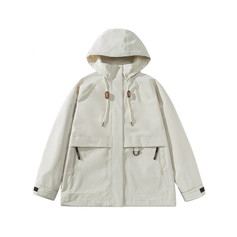 Damen technische Outdoor-Jacke mit verstellbarer Kapuze und großen Taschen