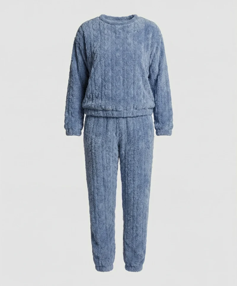 Kuscheliges Damen Fleece-Pyjama-Set