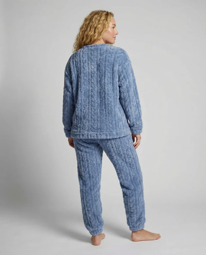 Kuscheliges Damen Fleece-Pyjama-Set