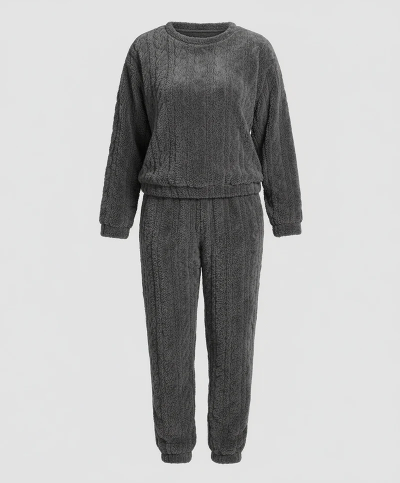 Kuscheliges Damen Fleece-Pyjama-Set
