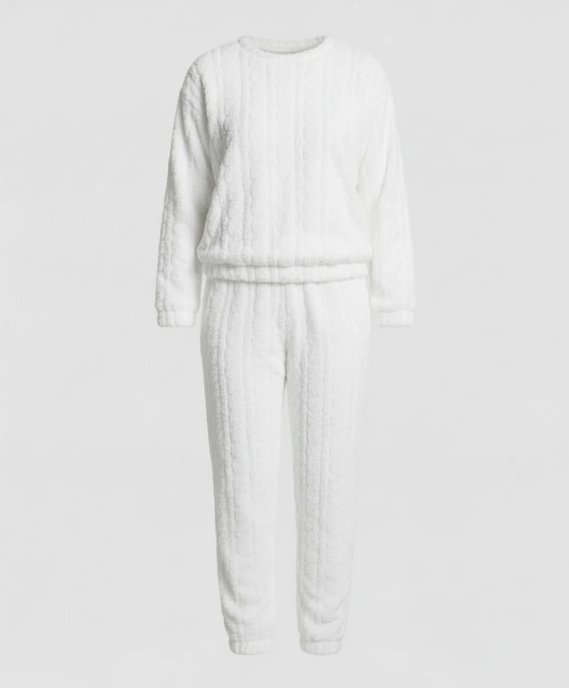 Kuscheliges Damen Fleece-Pyjama-Set