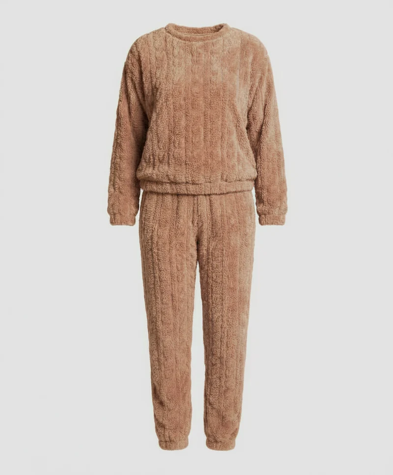 Kuscheliges Damen Fleece-Pyjama-Set