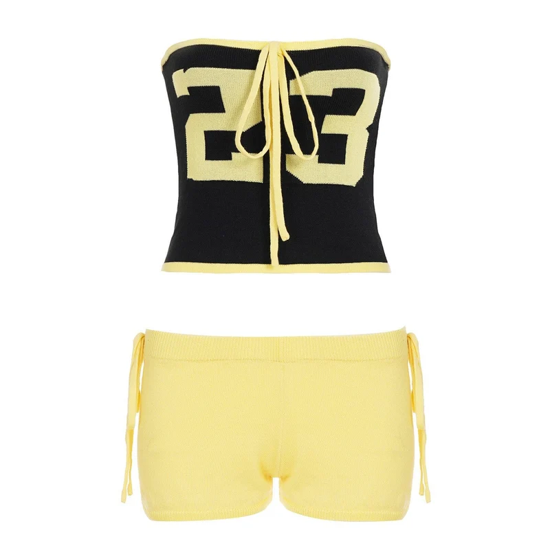 Damen Bandeau-Bikini-Set mit Zahlenmotiv und verstellbaren Trägern Nord Taschen
