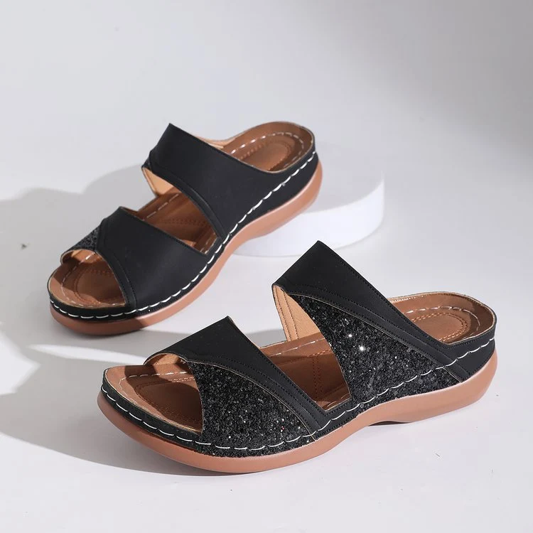 Damen Komfortable Clogs mit modischen Querriemen und ergonomischem Fußbett