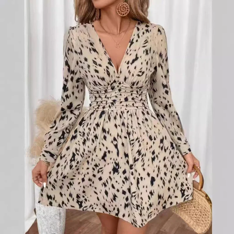 Damen Kurzarm Kleid