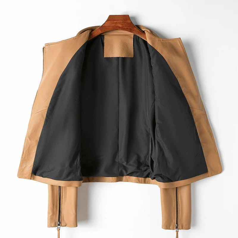 Damen Stilvolle Lederjacke
