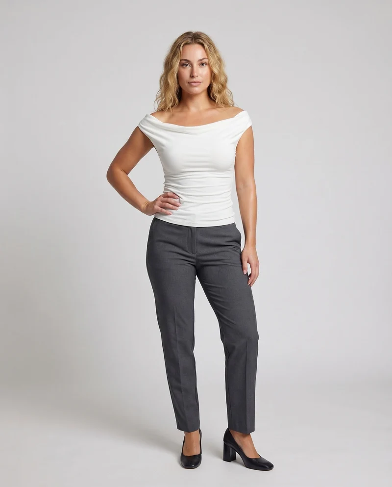 Damen elegantes Oberteil mit asymmetrischem Ausschnitt