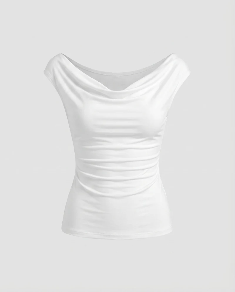 Damen elegantes Oberteil mit asymmetrischem Ausschnitt