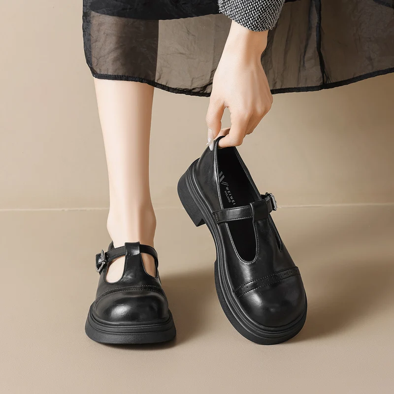Damen elegante Mary-Jane Schule mit robustem Blockabsatz