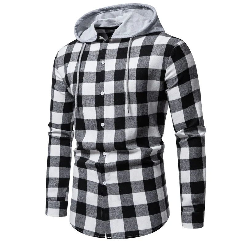 Herren Flanellhemden mit integriertem Kapuzen-Design und lässigem Look Nord Taschen