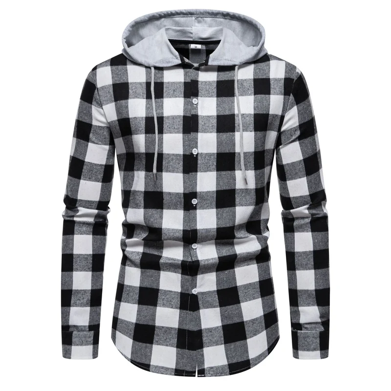 Herren Flanellhemden mit integriertem Kapuzen-Design und lässigem Look Nord Taschen