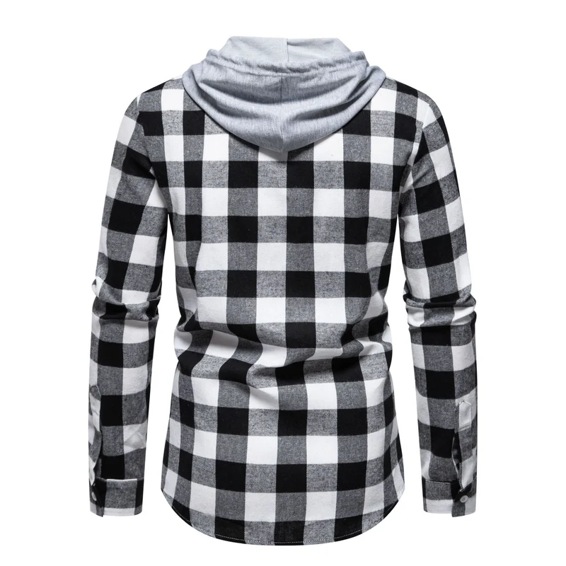 Herren Flanellhemden mit integriertem Kapuzen-Design und lässigem Look Nord Taschen