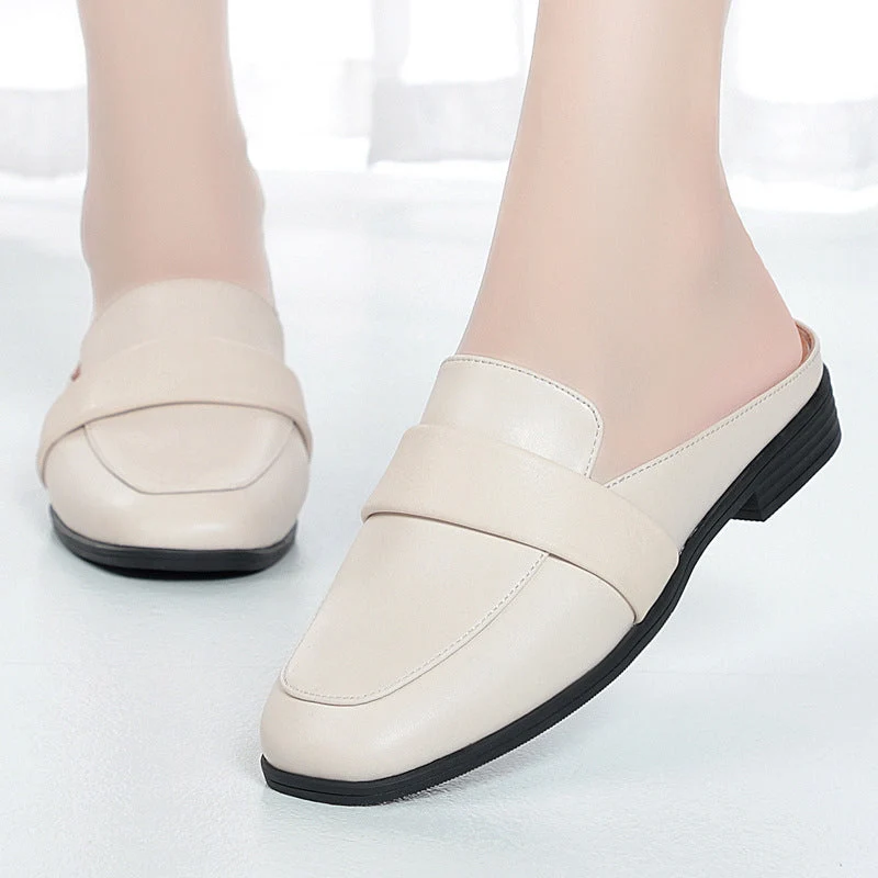 Damen Komfortable Slipper aus hochwertigem Leder mit schickem Riemen Nord Taschen