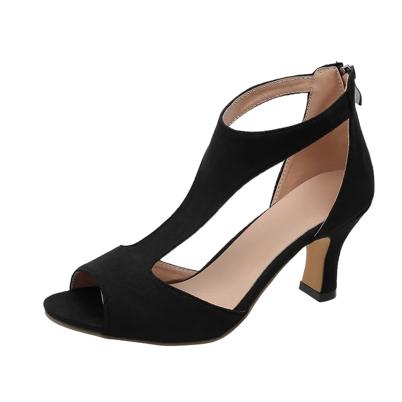 Damen Absatzsandalen mit offenen Riemen und modischem Schnürdesign