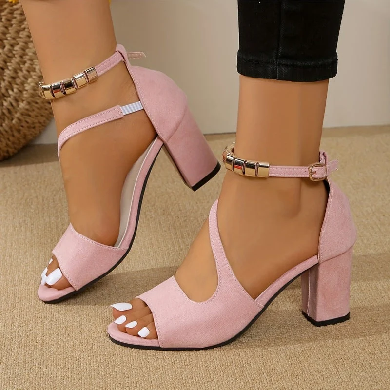 Damen Absatzsandalen mit offenen Riemen und modischem Schnürdesign