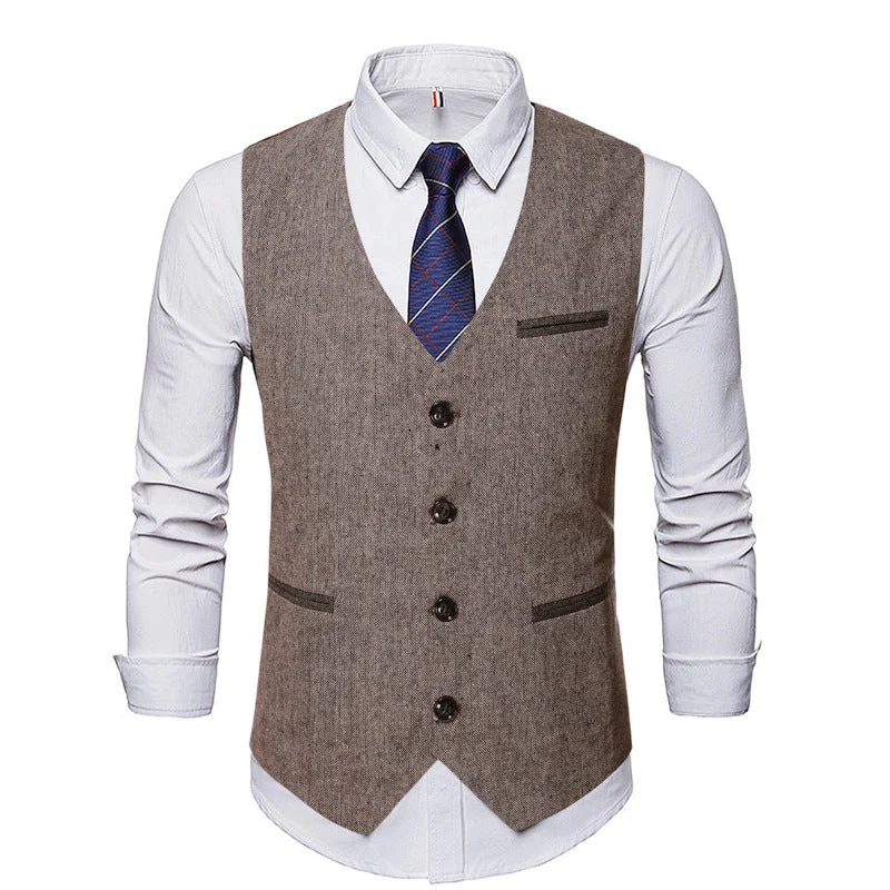 Herren elegante Anzugweste mit Kontrastdetails