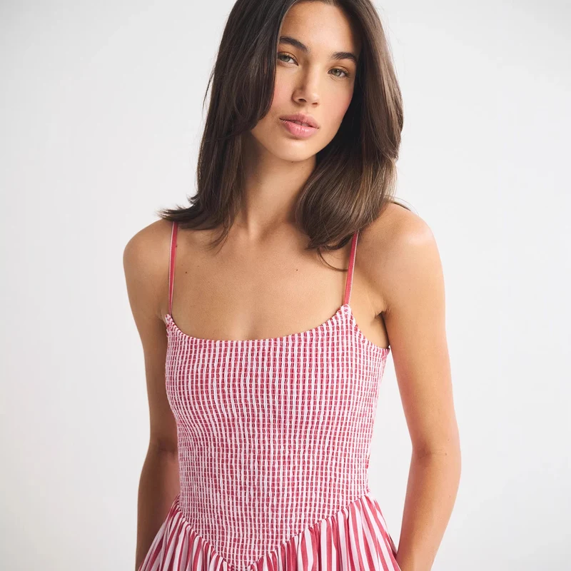 Damen Maxikleid mit floralem Design und elastischem Bund
