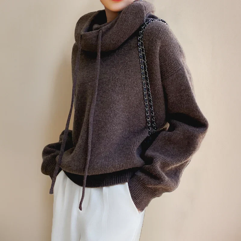 Merinowolle Damen Rollkragenpulli