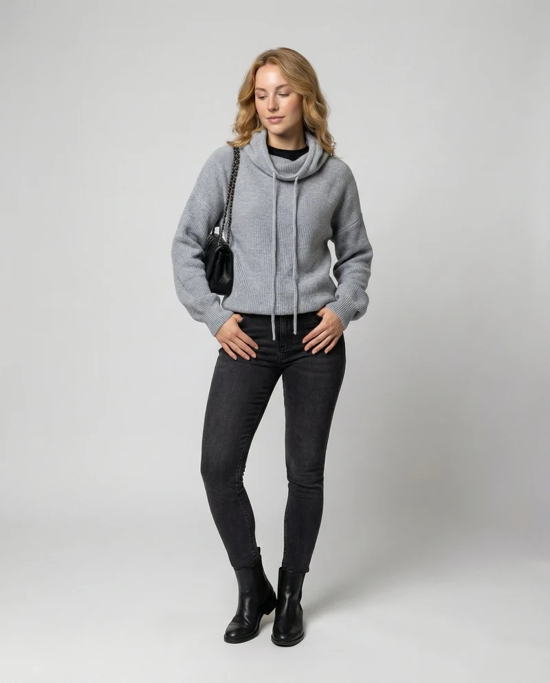 Merinowolle Damen Rollkragenpulli