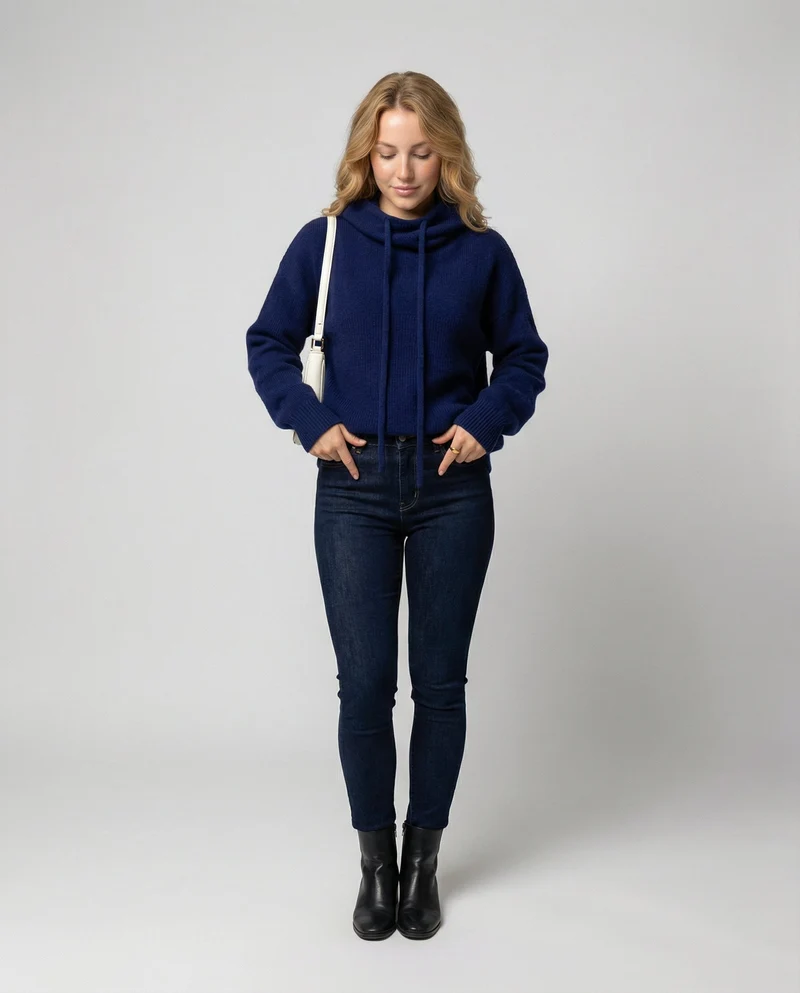 Merinowolle Damen Rollkragenpulli