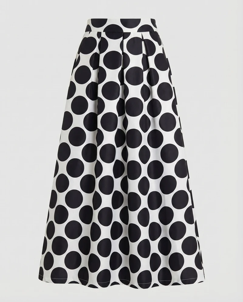 Damen Midirock Kellerfalten Großfloraler Print A-Linie