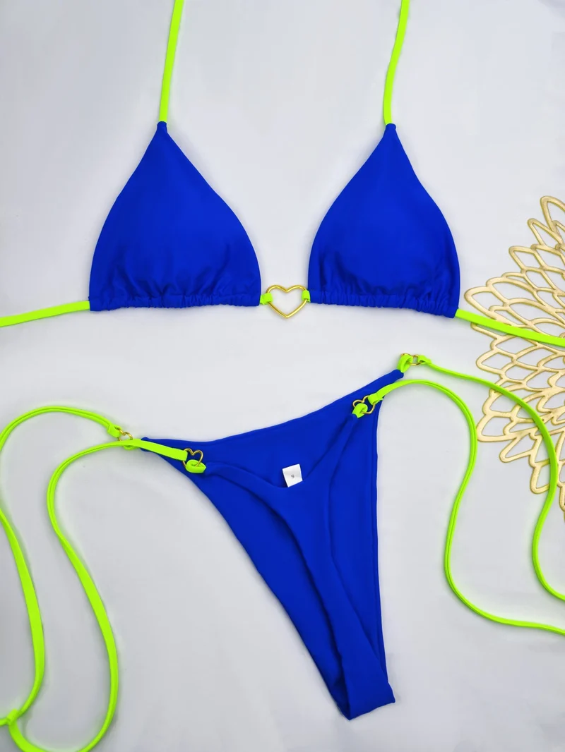 Damen Bikini-Set mit herzförmigem Detail und verstellbaren Trägern