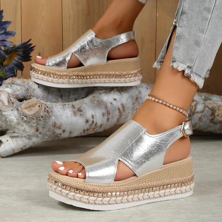 Damen Glitzernde Plateau-Sandalen