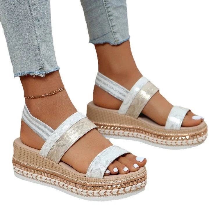 Damen Glitzernde Plateau-Sandalen