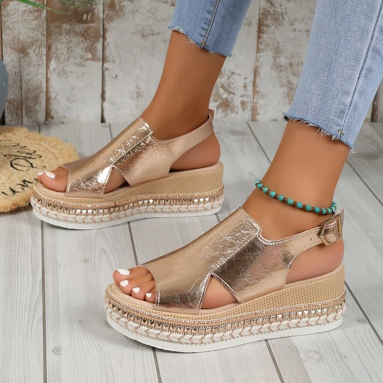 Damen Glitzernde Plateau-Sandalen
