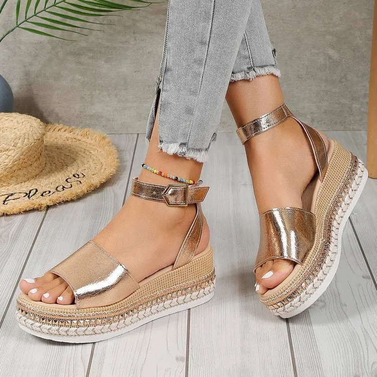 Damen Glitzernde Plateau-Sandalen