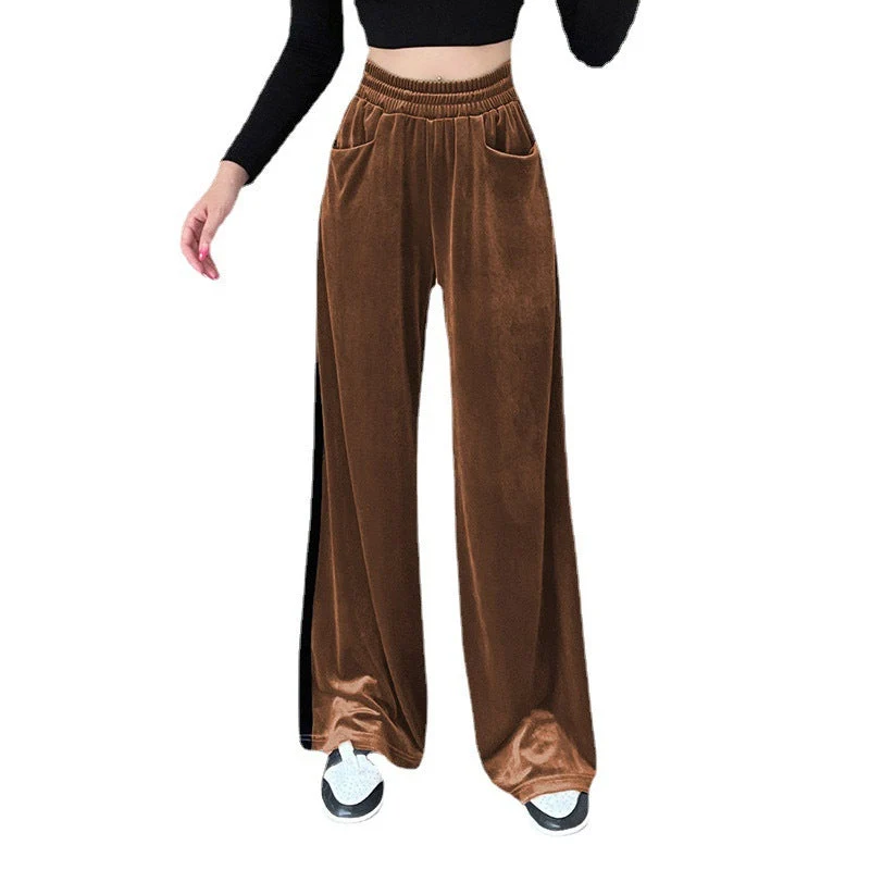Damen Weite Samt-Hose mit elastischem Bund und praktischen Taschen Nord Taschen