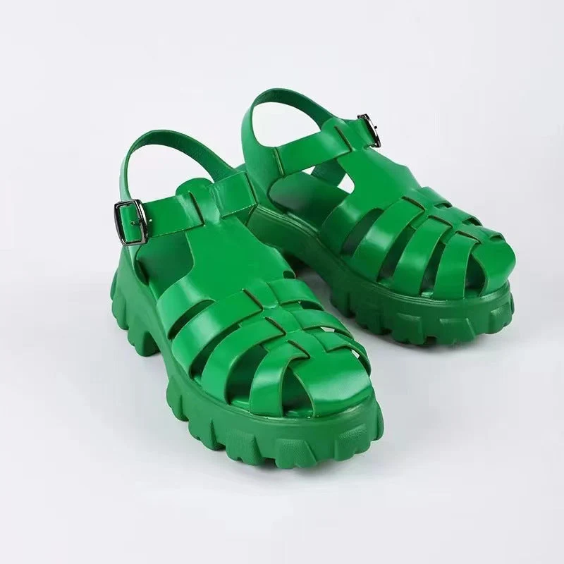 Damen stylische Plateau-Sandalen mit verstellbaren Riemen