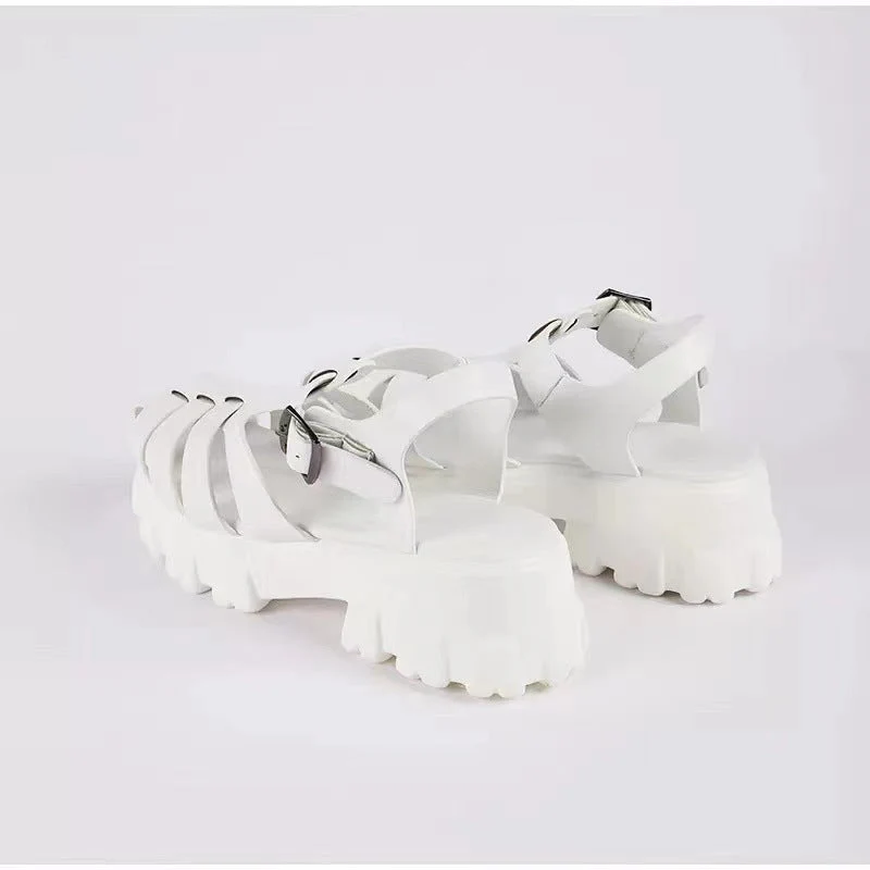 Damen stylische Plateau-Sandalen mit verstellbaren Riemen