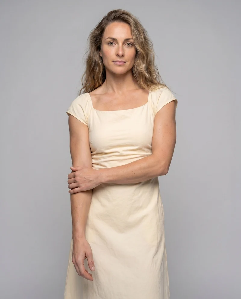 Damen Kleid mit eleganten Rüschen und figurbetontem Schnitt
