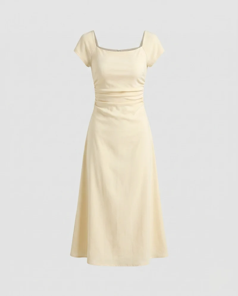 Damen Kleid mit eleganten Rüschen und figurbetontem Schnitt