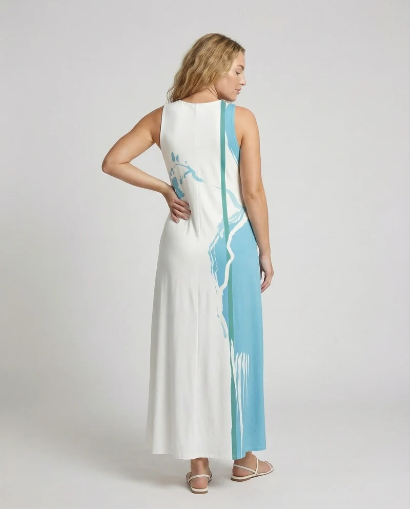 Damen Romantische Florale Bordürenapplikation MischgewNord Taschene A-Linien-Maxikleid