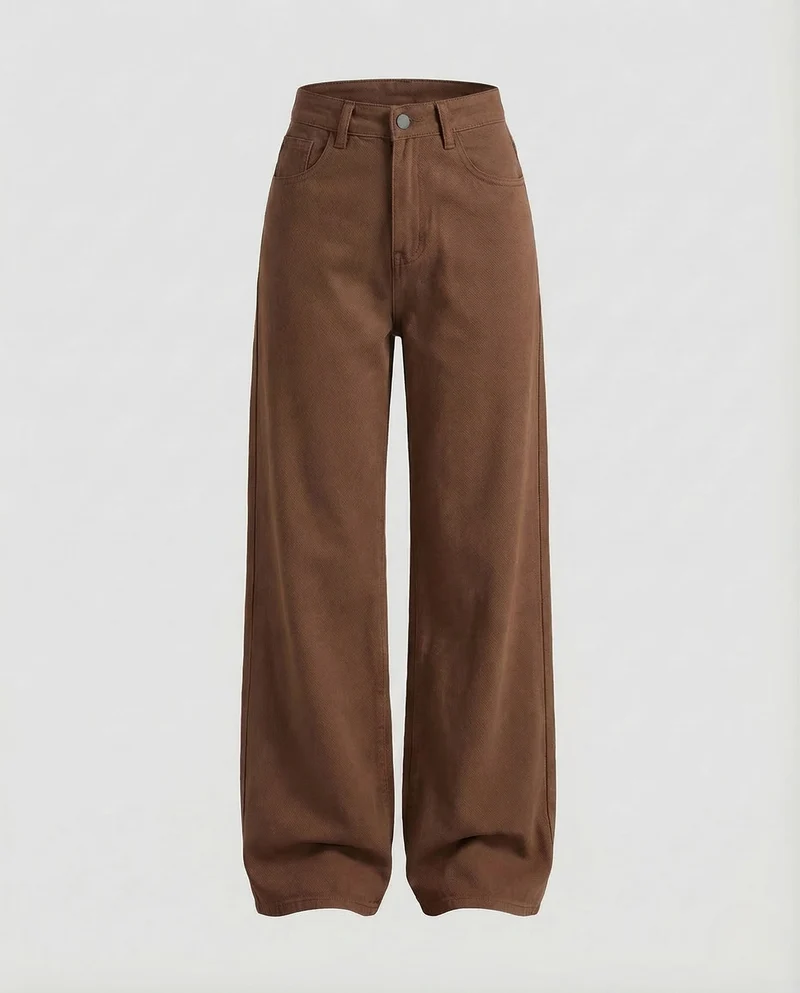 Damen Chinohose High Waist Weit