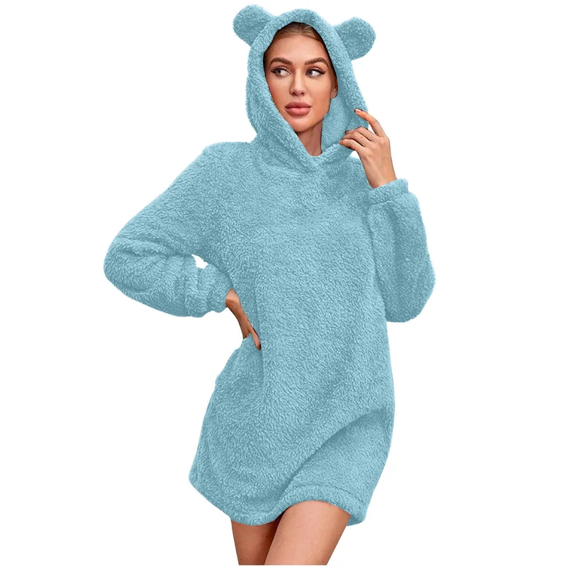 Damen Kuscheliger Hoodie mit Bärenohren