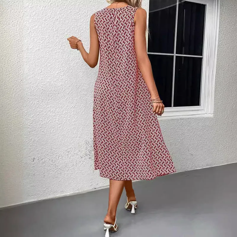 Damen lässiges Midi-Kleid mit asymmetrischem Schnitt und raffinierten Akzenten