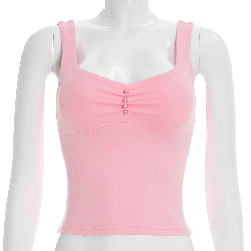 Damen modisches Bustier-Oberteil mit dekorativen Knopfdetails