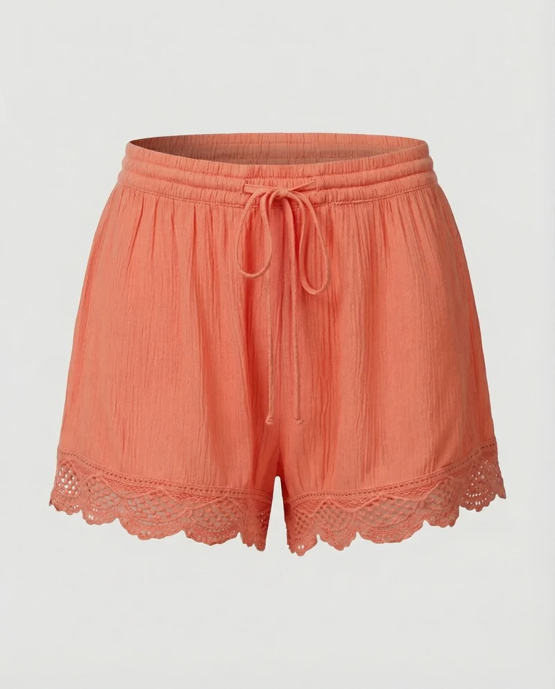 Damen Romantische Häkelspitzen-Bordüre Doppelgaze Doppelgaze-Shorts