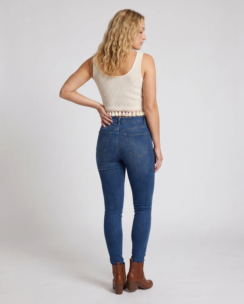 Damen Cropped Top mit Fransen von