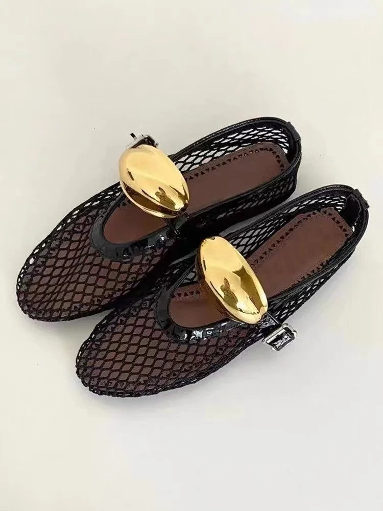 Damen Netz-Slipper mit verstellbarem Riemen und weichem Innenfutter
