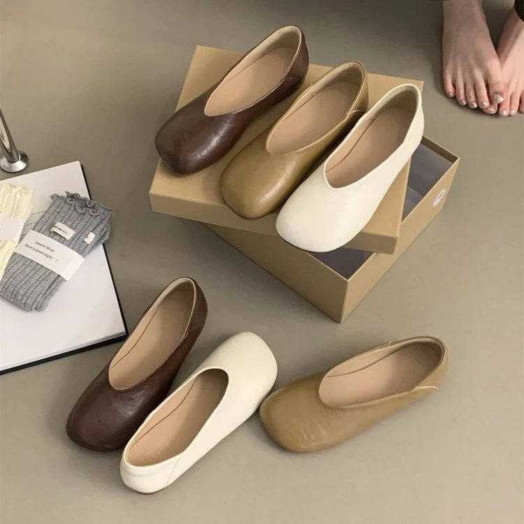 Damen bequeme Ballerinas aus hochwertigem Leder mit flexibler Sohle Nord Taschen