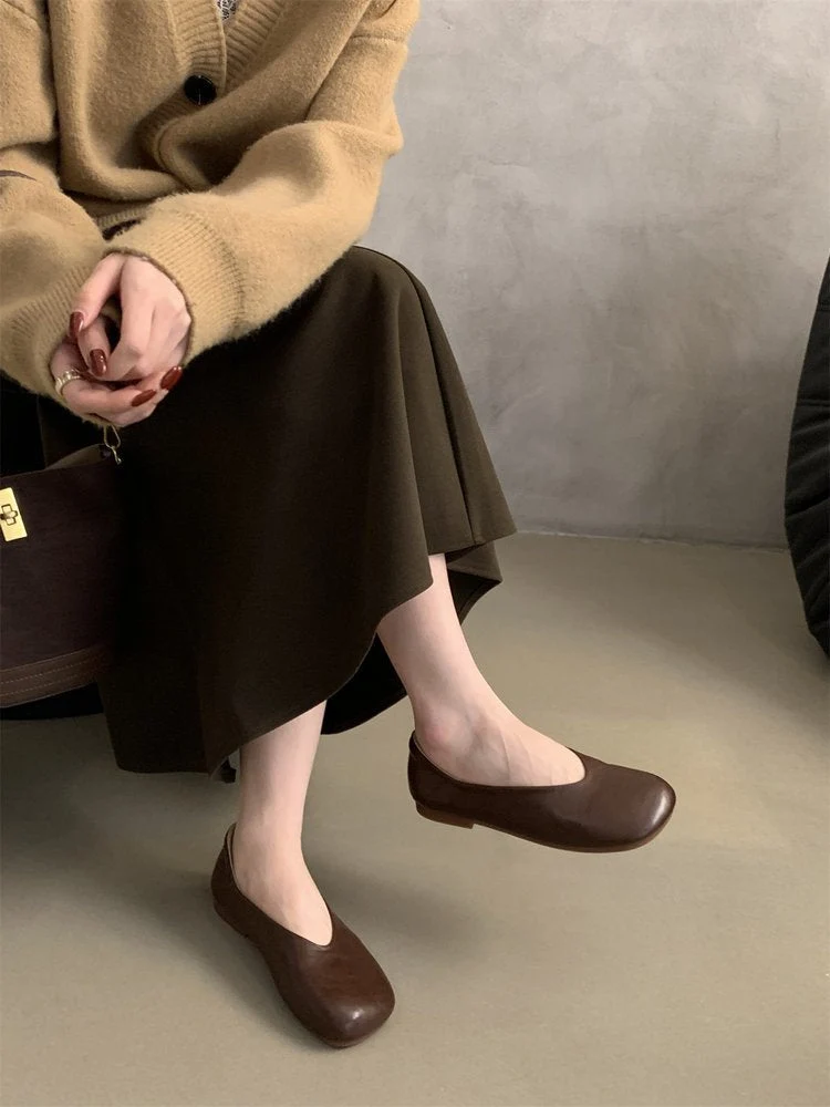 Damen bequeme Ballerinas aus hochwertigem Leder mit flexibler Sohle Nord Taschen