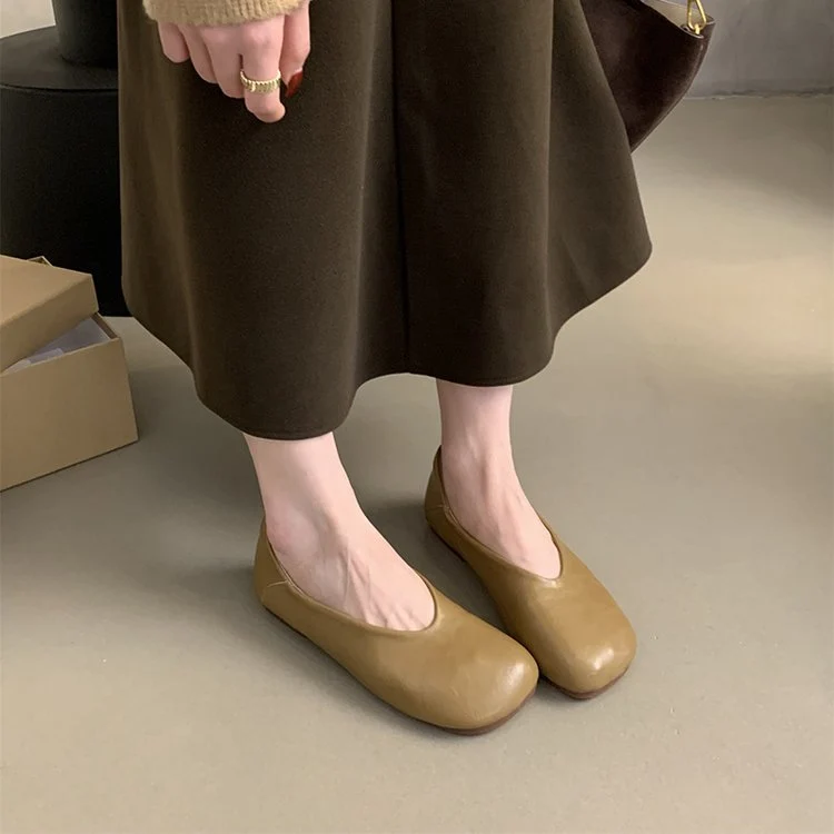 Damen bequeme Ballerinas aus hochwertigem Leder mit flexibler Sohle Nord Taschen