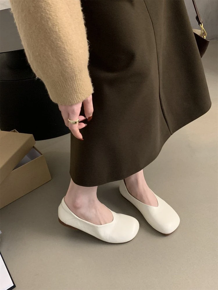 Damen bequeme Ballerinas aus hochwertigem Leder mit flexibler Sohle Nord Taschen