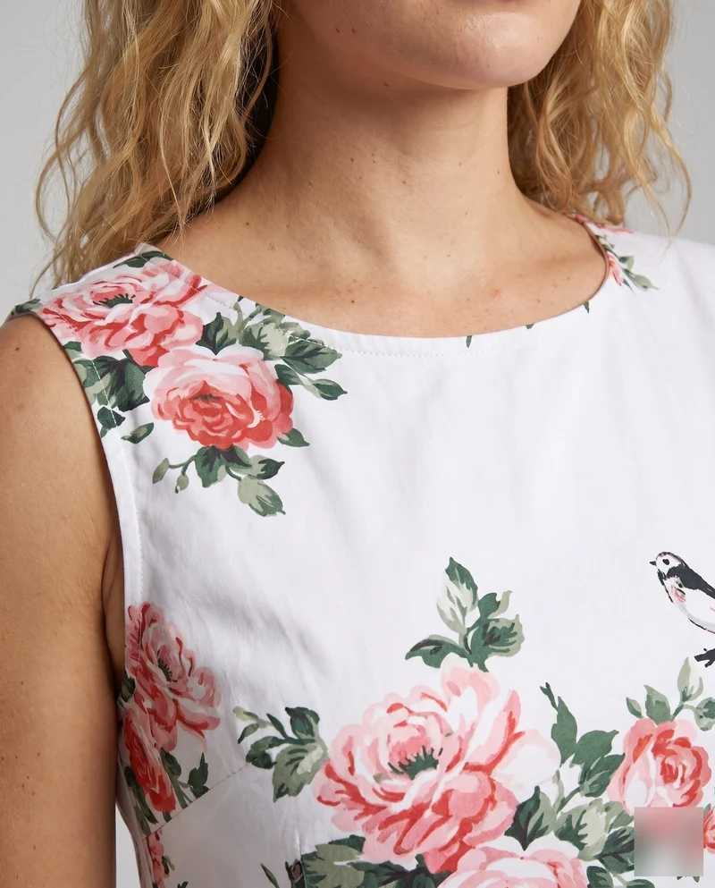 Damen Elegantes Kleid mit floralem Design und Taillengürtel