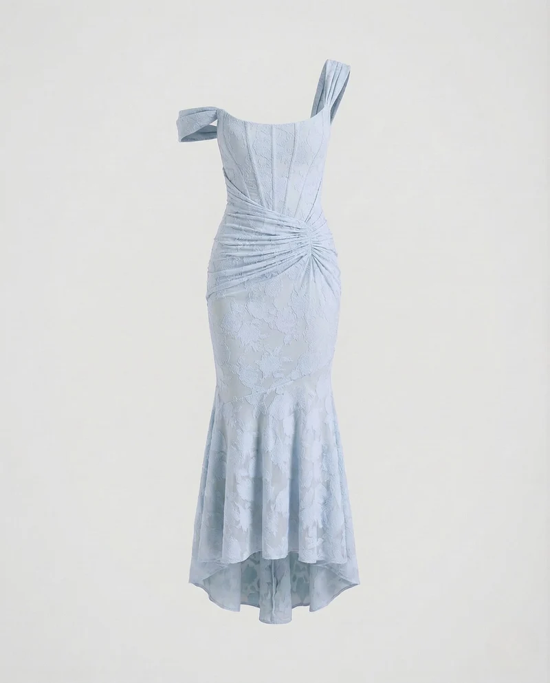 Damen Korsagen Abendkleid Spitze Figurformend