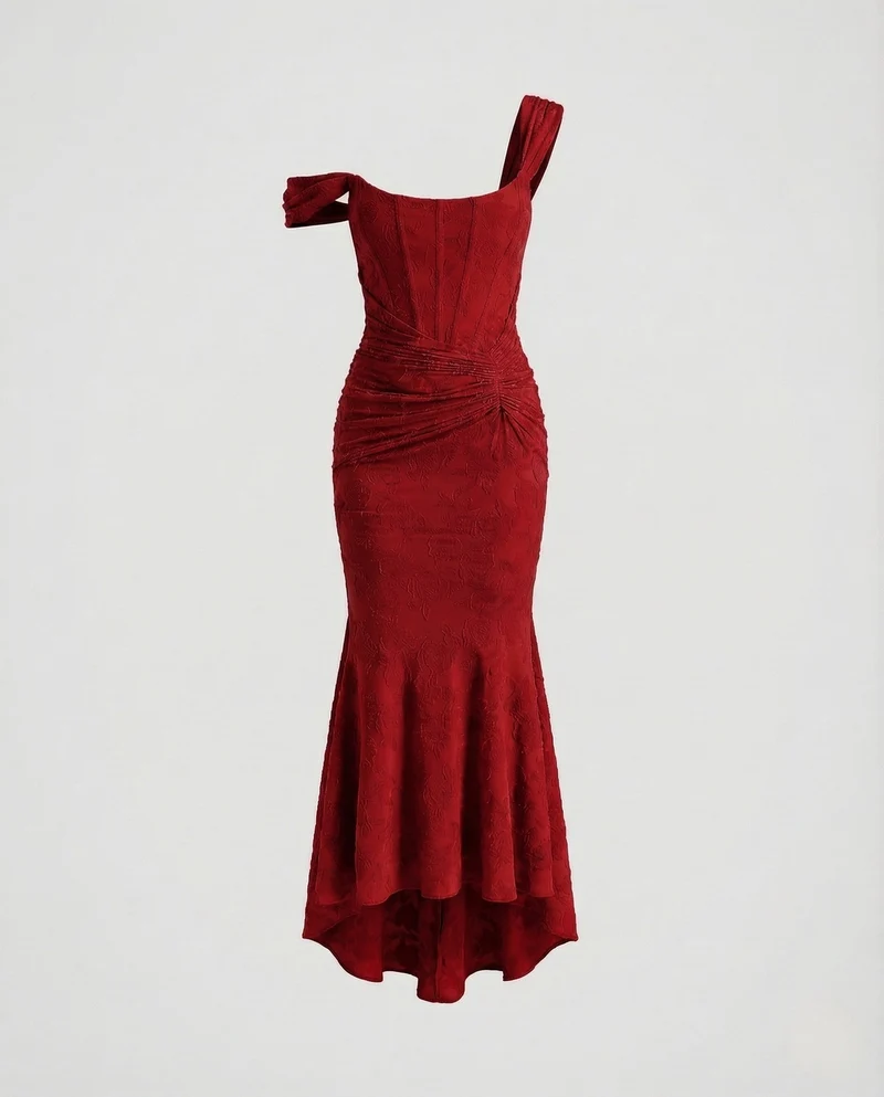 Damen Korsagen Abendkleid Spitze Figurformend